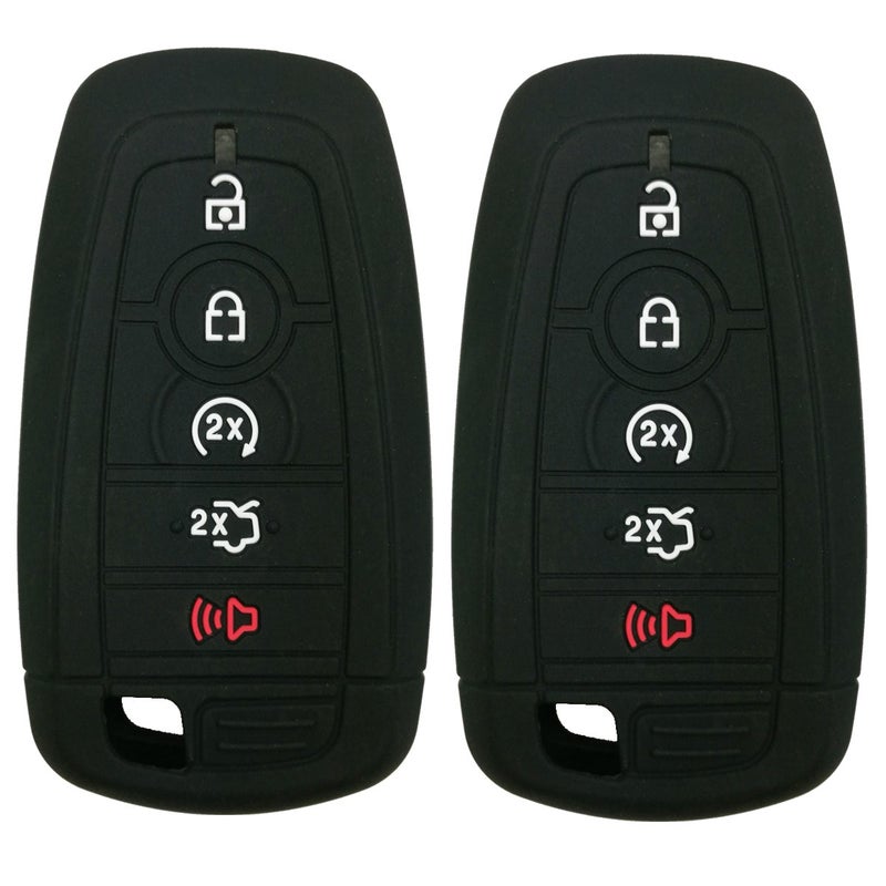 Coolbestda 2Pcs Coolbestda Key Fob Full Protector Remote Cover Case for 2018 2019 2020 2021 2022 2023 2024 2025 Ford Bronco Mustang Fusion Raptor F250 F350 F450 F550 Edge Explorer Expedition - Image 1